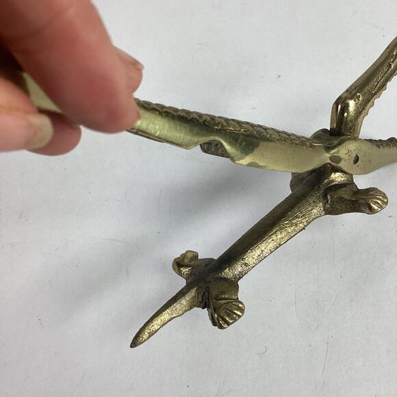 Vintage Solid Brass Alligator Crocodile Nutcracker - Picture 13 of 15